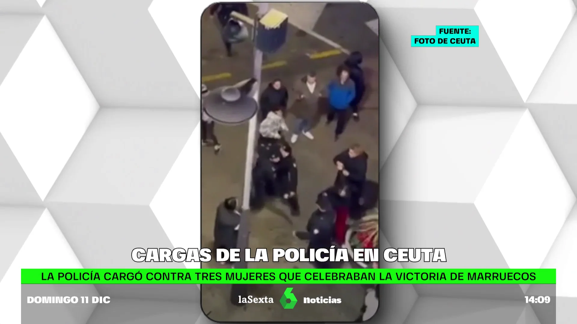 Mujeres golpeadas por policías al celebrar la victoria de Marruecos: el Gobierno de Ceuta anuncia una investigación