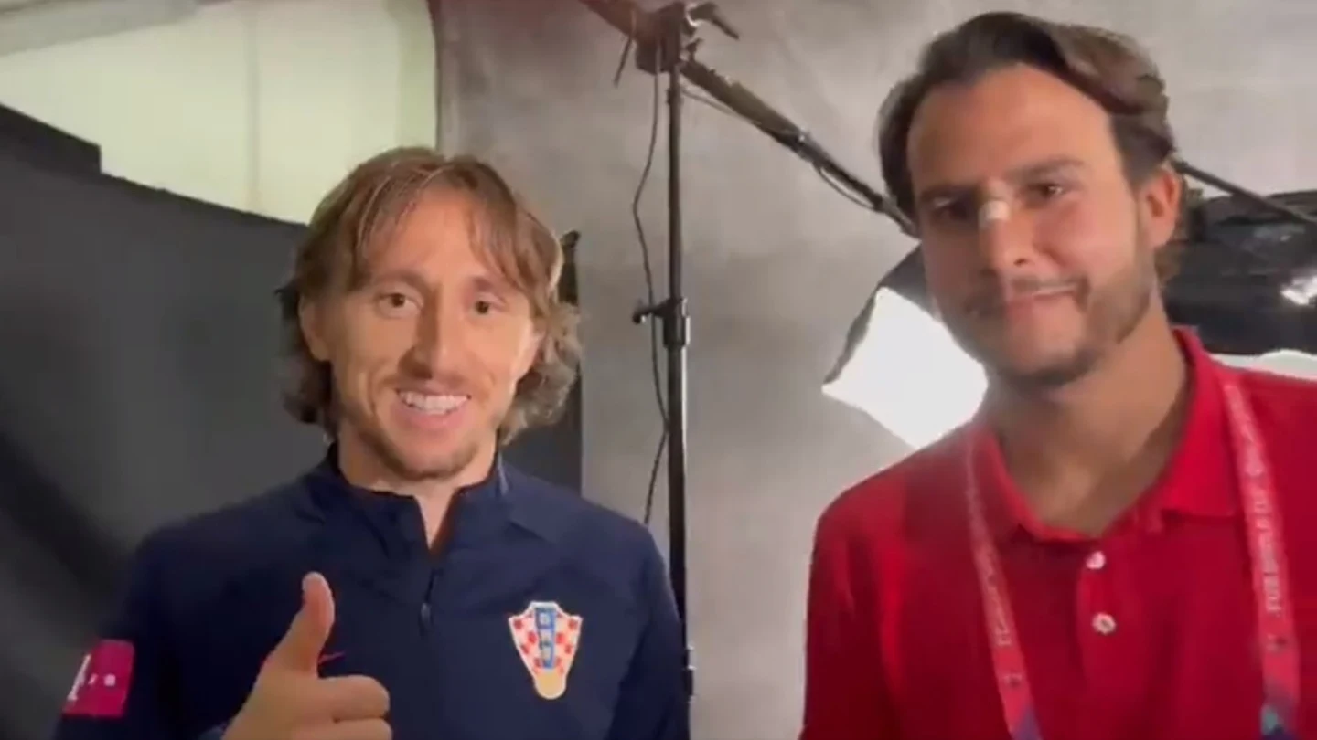 Luka Modric, con Juanfe Sanz Luka Modric, con Juanfe Sanz