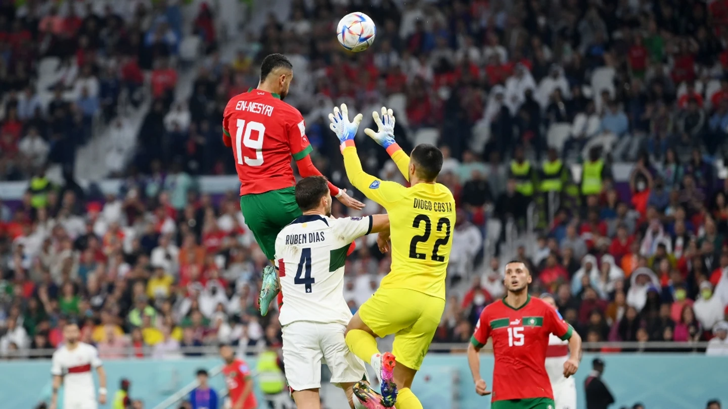 En-Nesyri, en el salto que acabó en gol de Marruecos En-Nesyri, en el salto que acabó en gol de Marruecos