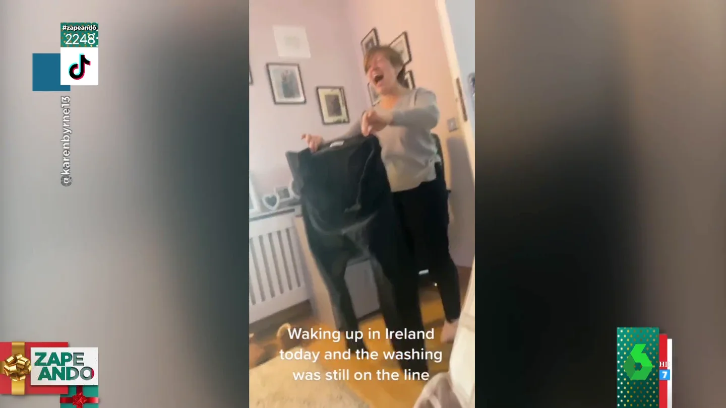El vídeo viral de un pantalón congelado "sosteniéndose solo" tras pasar la noche en el tendal El vídeo viral de un pantalón congelado "sosteniéndose solo" tras pasar la noche en el tendal