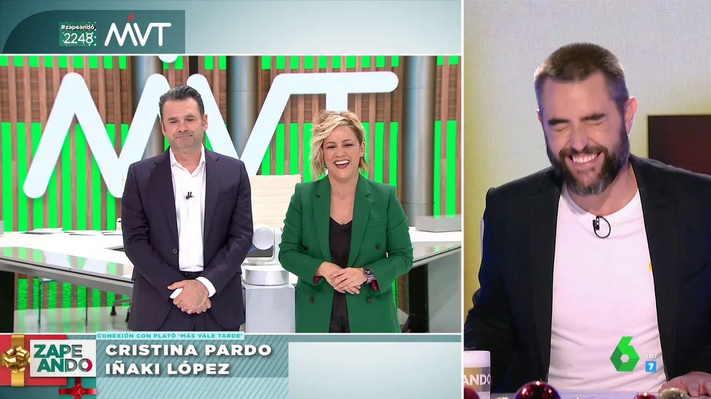 El percance de Cristina Pardo con Iñaki López en la fiesta de laSexta: "Se le fue el calor cuando le tiré media cerveza encima" El percance de Cristina Pardo con Iñaki López en la fiesta de laSexta: "Se le fue el calor cuando le tiré media cerveza encima"