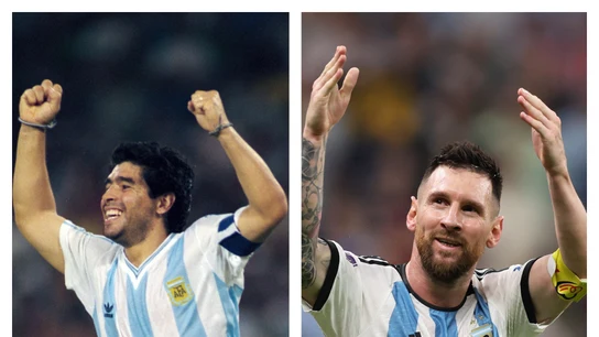 Diego Armando Maradona y Leo Messi Diego Armando Maradona y Leo Messi