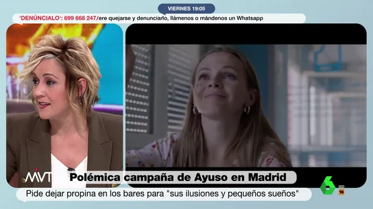 El claro mensaje de Cristina Pardo tras la polémica campaña de Ayuso sobre la propina: "Es un peñazo" El claro mensaje de Cristina Pardo tras la polémica campaña de Ayuso sobre la propina: "Es un peñazo"