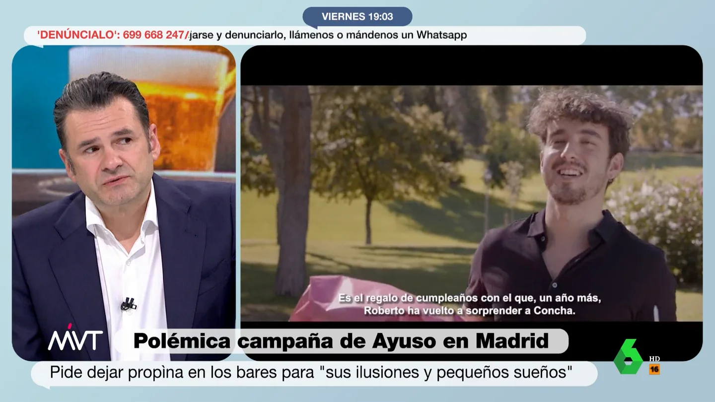 "Atenta a la dignidad de los camareros": la reacción de Iñaki López a la campaña de Ayuso sobre las propinas "Atenta a la dignidad de los camareros": la reacción de Iñaki López a la campaña de Ayuso sobre las propinas