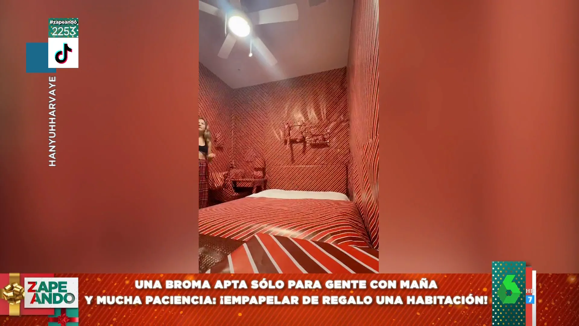 La broma viral de unas estudiantes a su compañera de piso: así empapelaron su habitación con papel de regalo