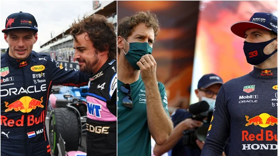 Max Verstappen, Sebastian Vettel y Fernando Alonso Max Verstappen, Sebastian Vettel y Fernando Alonso