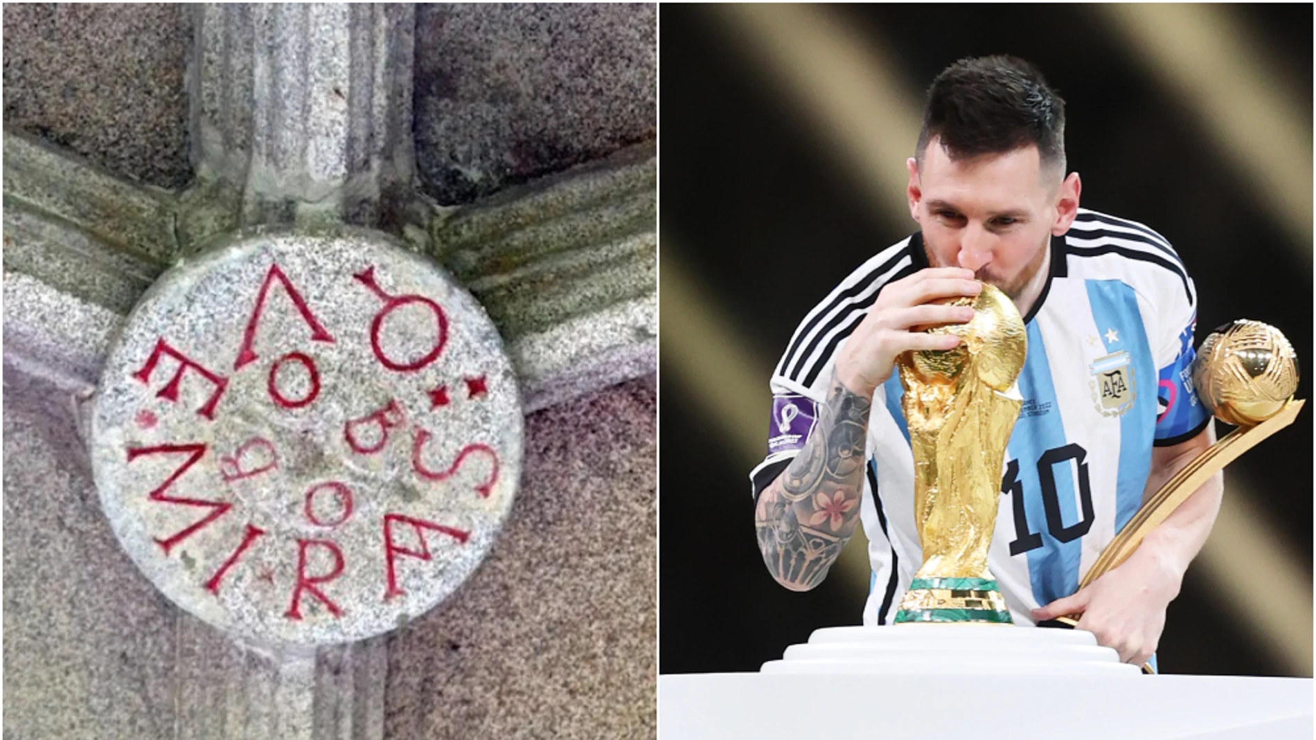 El mítico &quot;que mirás bobo&quot; de Leo Messi lleva grabado en un monasterio en Galicia desde el siglo XVI
