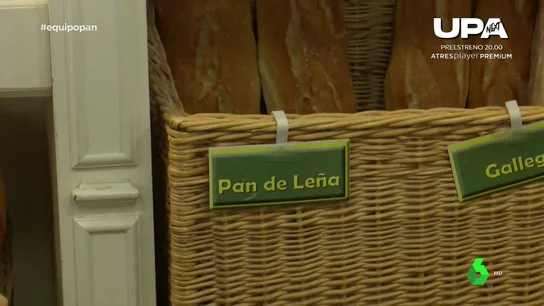 Pan anunciado como "de leña" en una panadería Pan anunciado como "de leña" en una panadería