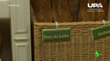Pan anunciado como "de leña" en una panadería
