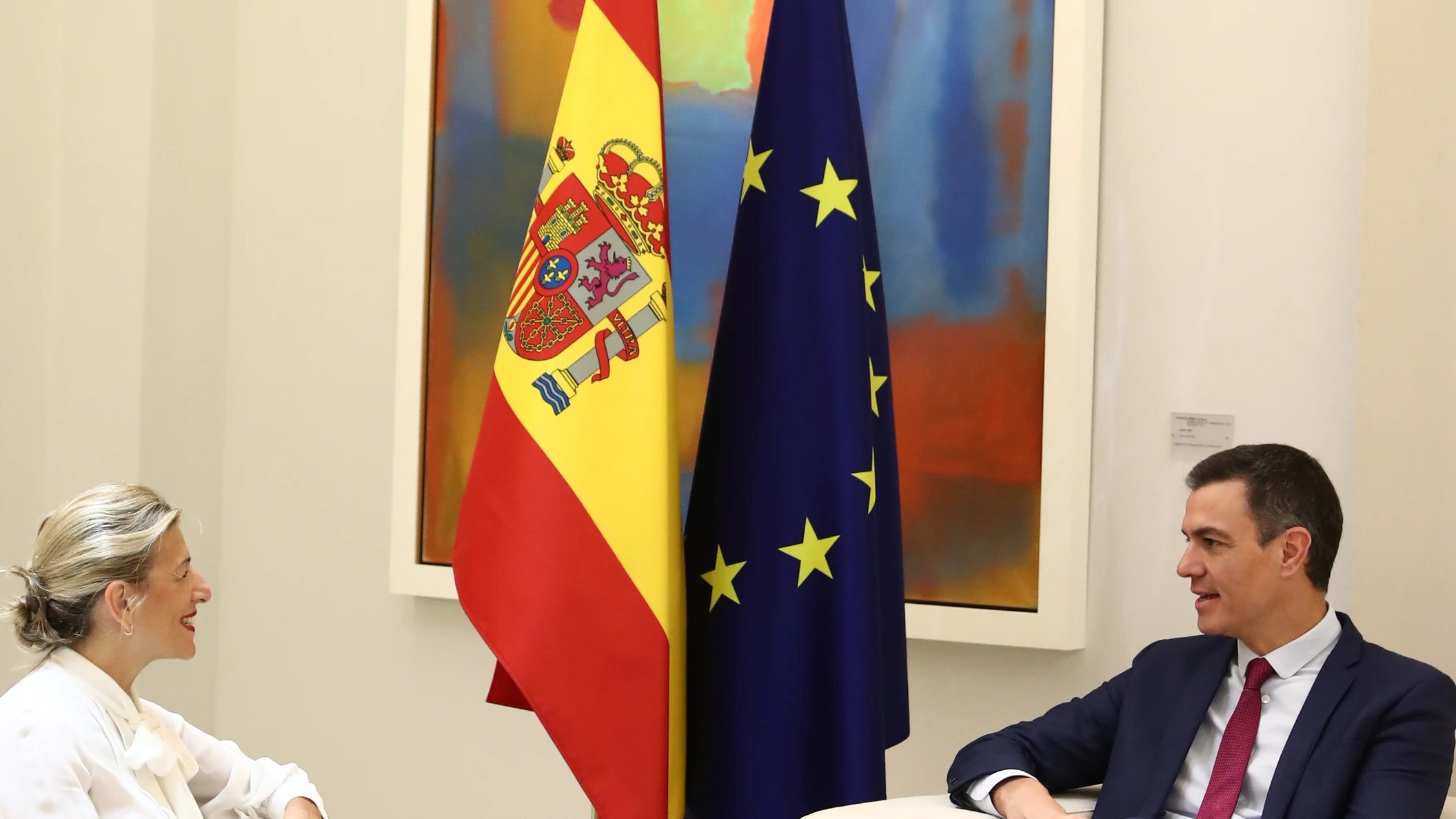 Yolanda Díaz y Pedro Sánchez, reunidos en Moncloa