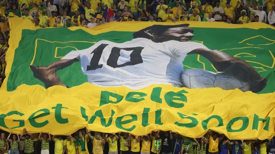 Pancarta a Pelé en el Mundial de Qatar Pancarta a Pelé en el Mundial de Qatar