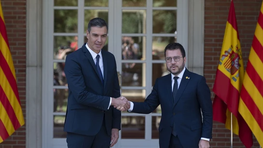 Sánchez y Aragonès en La Moncloa en julio de 2022 Sánchez y Aragonès en La Moncloa en julio de 2022