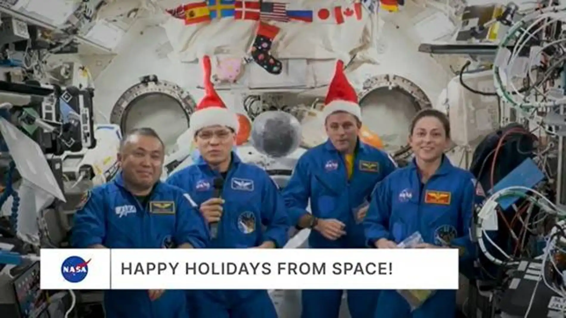 Los miembros de la tripulación de la Expedición 68: Koichi Wakata, de la Agencia de Exploración Aeroespacial de Japón, a la izquierda, y los astronautas de la NASA,&quot;Frank&quot; Rubio, Josh A. Cassada y Nicole A. Mann