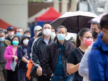 Ciudadanos chinos con mascarilla Ciudadanos chinos con mascarilla