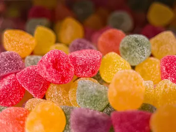 Un puñado de gominolas de colores. Un puñado de gominolas de colores.