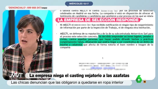 La indignación de Loreto Ochando sobre las vejaciones que sufrieron las mujeres en el casting de azafatas  La indignación de Loreto Ochando sobre las vejaciones que sufrieron las mujeres en el casting de azafatas