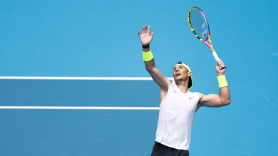 Rafa Nadal en un entrenamiento en Melbourne de cara al Open de Australia 2023 Rafa Nadal en un entrenamiento en Melbourne de cara al Open de Australia 2023