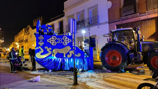 En la imagen, el estado en que ha quedado la carroza tras el accidente en el lugar del suceso. En la imagen, el estado en que ha quedado la carroza tras el accidente en el lugar del suceso.