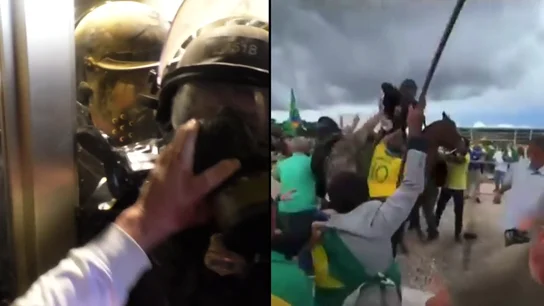 Ataques a la policía en el Capitolio de EEUU y en el Congreso de Brasil Ataques a la policía en el Capitolio de EEUU y en el Congreso de Brasil