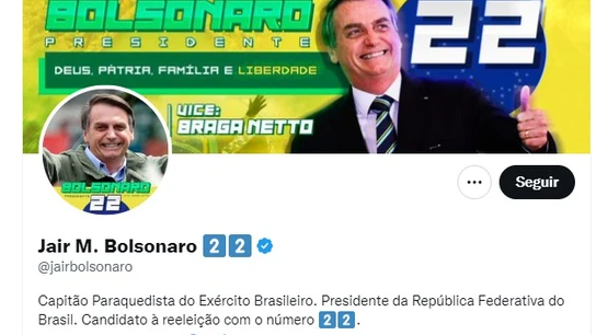 Imagen del perfil de Twitter de Jair Bolsonaro Imagen del perfil de Twitter de Jair Bolsonaro