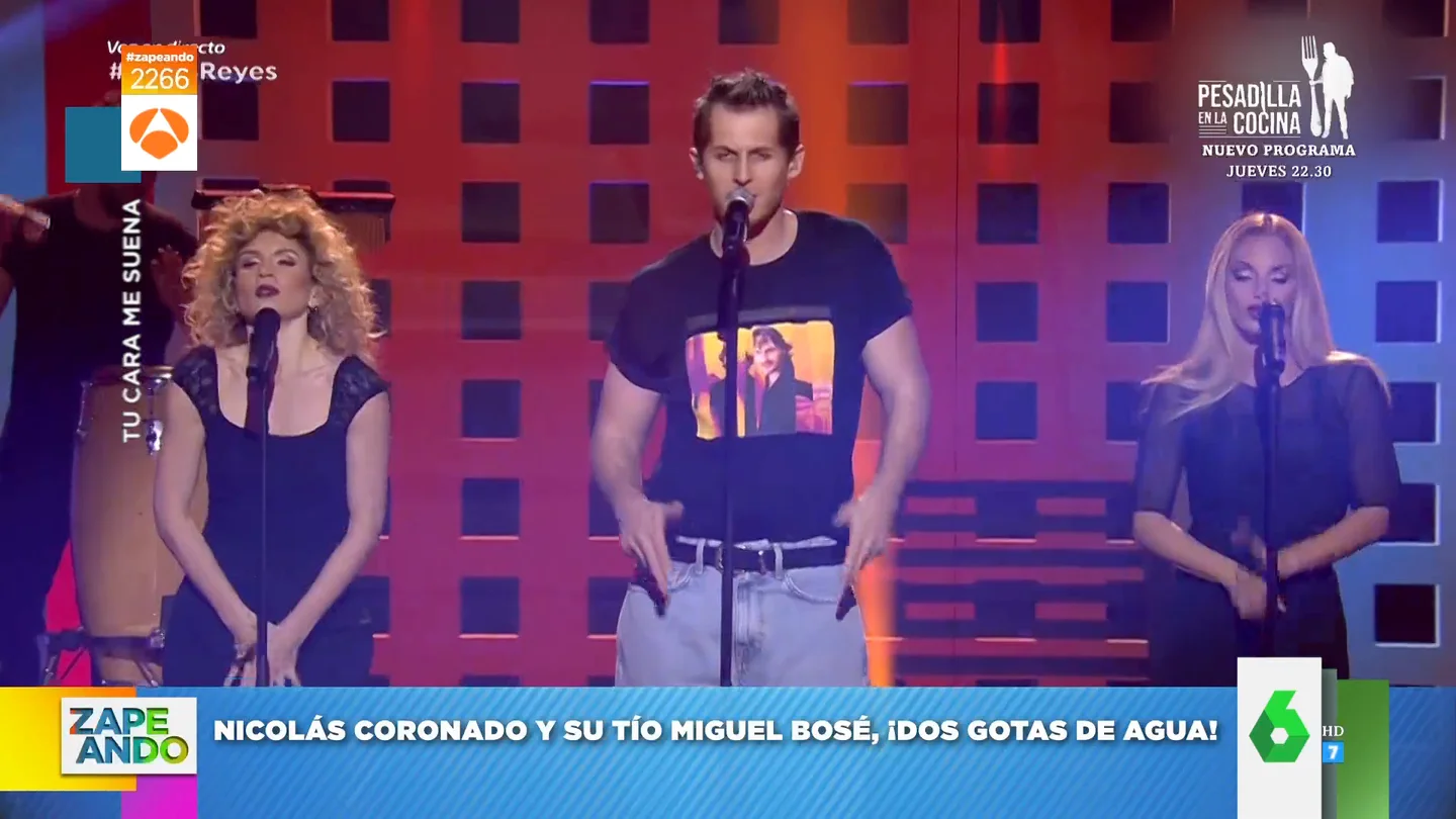 La espectacular actuación de Nicolás Coronado imitando a su tío Miguel Bosé en Tu Cara Me Suena La espectacular actuación de Nicolás Coronado imitando a su tío Miguel Bosé en Tu Cara Me Suena