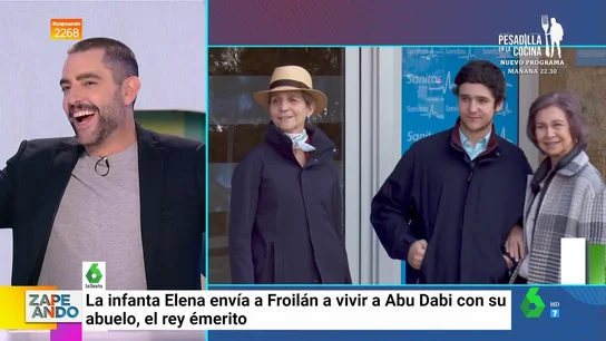 Dani Mateo, a la infanta Elena tras saber que mandará a Froilán con el emérito: "Si hay una mala influencia es su abuelo" Dani Mateo, a la infanta Elena tras saber que mandará a Froilán con el emérito: "Si hay una mala influencia es su abuelo"