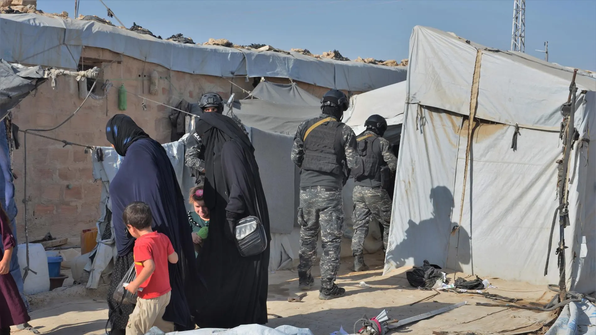 Imagen de archivo del campo de refugiados de Al Hol en el noreste de Siria donde permanecen mujeres y niños de combatientes del Estado islámico.