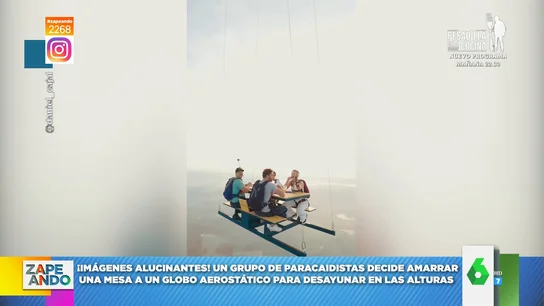 El desayuno viral de un grupo de jóvenes: así desayunaron subidos a un globo El desayuno viral de un grupo de jóvenes: así desayunaron subidos a un globo