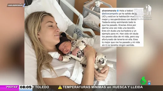 Álvaro Morata anuncia que Alice Campello ya ha salido de la UCI tras dar a luz a su hija Bella Álvaro Morata anuncia que Alice Campello ya ha salido de la UCI tras dar a luz a su hija Bella