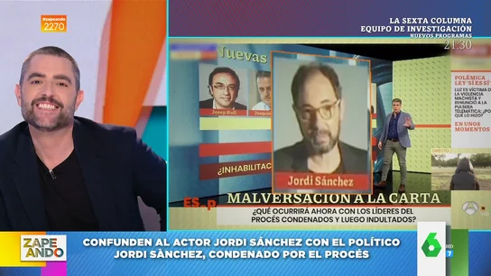 Confunden al actor Jordi Sánchez con el político condenado por el Procés Confunden al actor Jordi Sánchez con el político condenado por el Procés