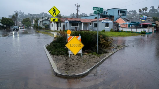 Graves inundaciones en Rio Del Mar, California Graves inundaciones en Rio Del Mar, California