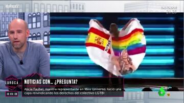 La española Alicia Faubel reivindica los derechos LGTBI con una capa con su bandera en 'Miss Universo'