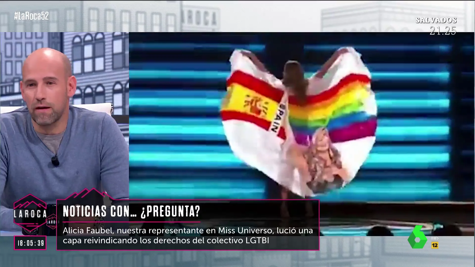 La española Alicia Faubel reivindica los derechos LGTBI con una capa con su bandera en 'Miss Universo'