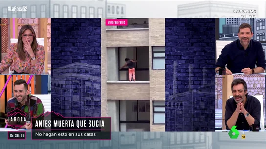 La sorprendente tranquilidad de una señora limpiando las ventanas de un octavo piso sin arnés La sorprendente tranquilidad de una señora limpiando las ventanas de un octavo piso sin arnés