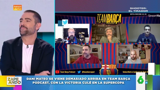 Dani Mateo celebra la victoria de Barcelona al Madrid en la Supercopa: "Esta año, Liga y Europa League" Dani Mateo celebra la victoria de Barcelona al Madrid en la Supercopa: "Esta año, Liga y Europa League"