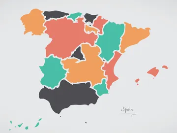 Mapa con las comunidades de España Mapa con las comunidades de España