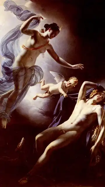 'Diana and Endymion', cuadro de Jérôme-Martin Langlois, 1822. 'Diana and Endymion', cuadro de Jérôme-Martin Langlois, 1822.