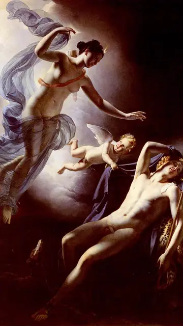 'Diana and Endymion', cuadro de Jérôme-Martin Langlois, 1822.