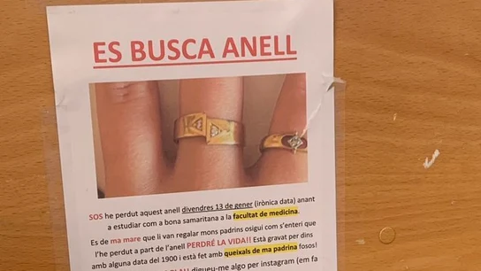 El curioso anuncio del anillo perdido. El curioso anuncio del anillo perdido.