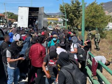 250 migrants crammed inside a trailer in Mexico are rescued alive