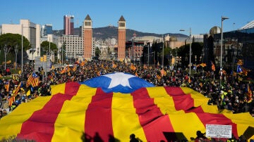 Vista de la manifestación contra la cumbre en Barcelona