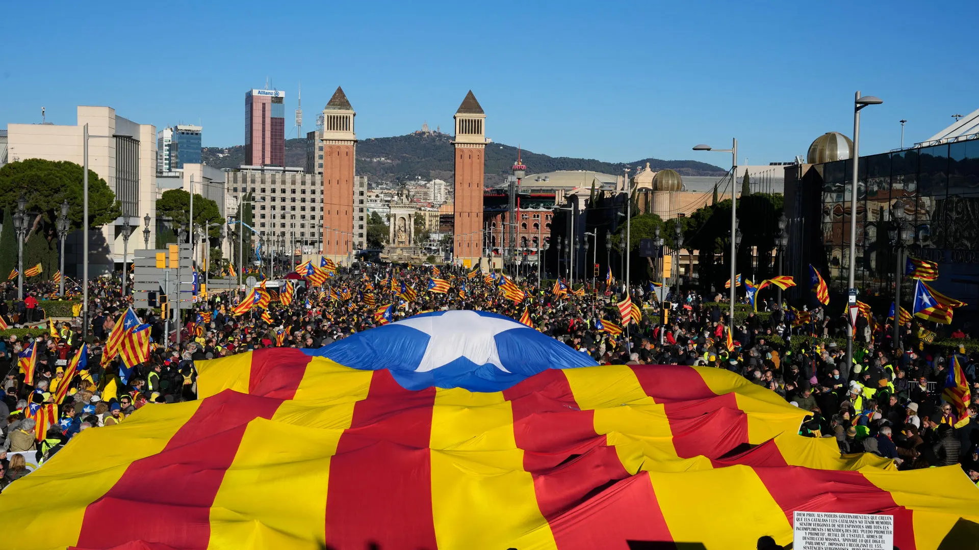 Vista de la manifestación contra la cumbre en Barcelona