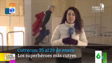 Así echa una reportera de su directo a un invitado que saltaba entre bancos creyéndose Superman