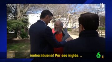 "Campeón, enhorabuena por ese inglés": el momentazo de fan de un pensionista con Pedro Sánchez