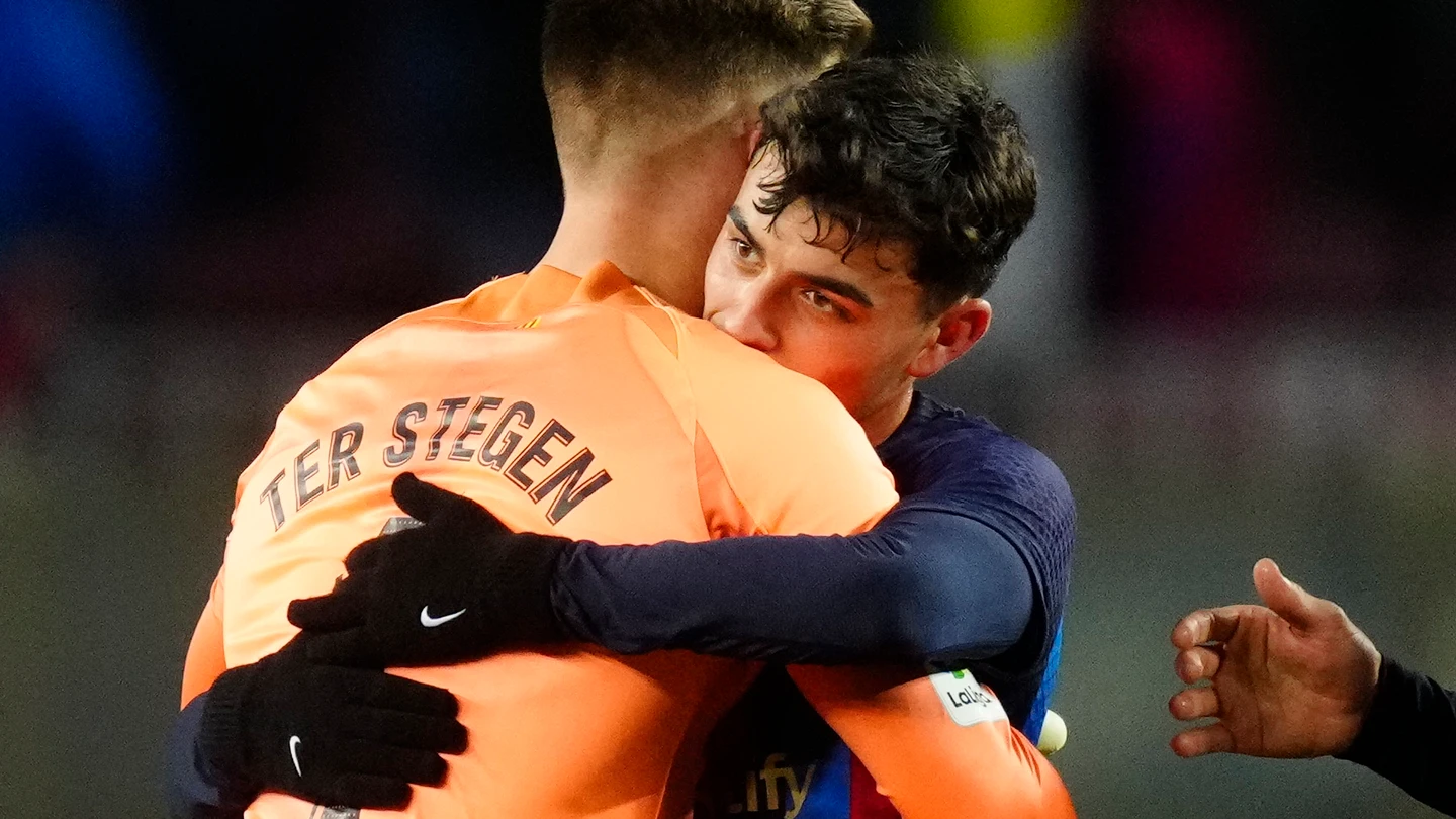 Pedri y Ter Stegen Pedri y Ter Stegen