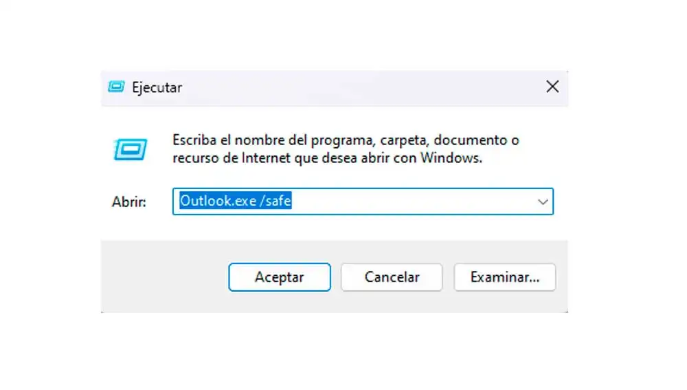 Ejecutando modo seguro en Outllok Ejecutando modo seguro en Outllok