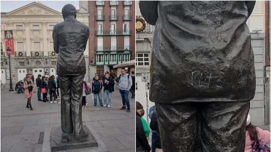 Vandalizan la estatua de Lorca en Madrid: ponen 'puto' en el trasero del monumento Vandalizan la estatua de Lorca en Madrid: ponen 'puto' en el trasero del monumento