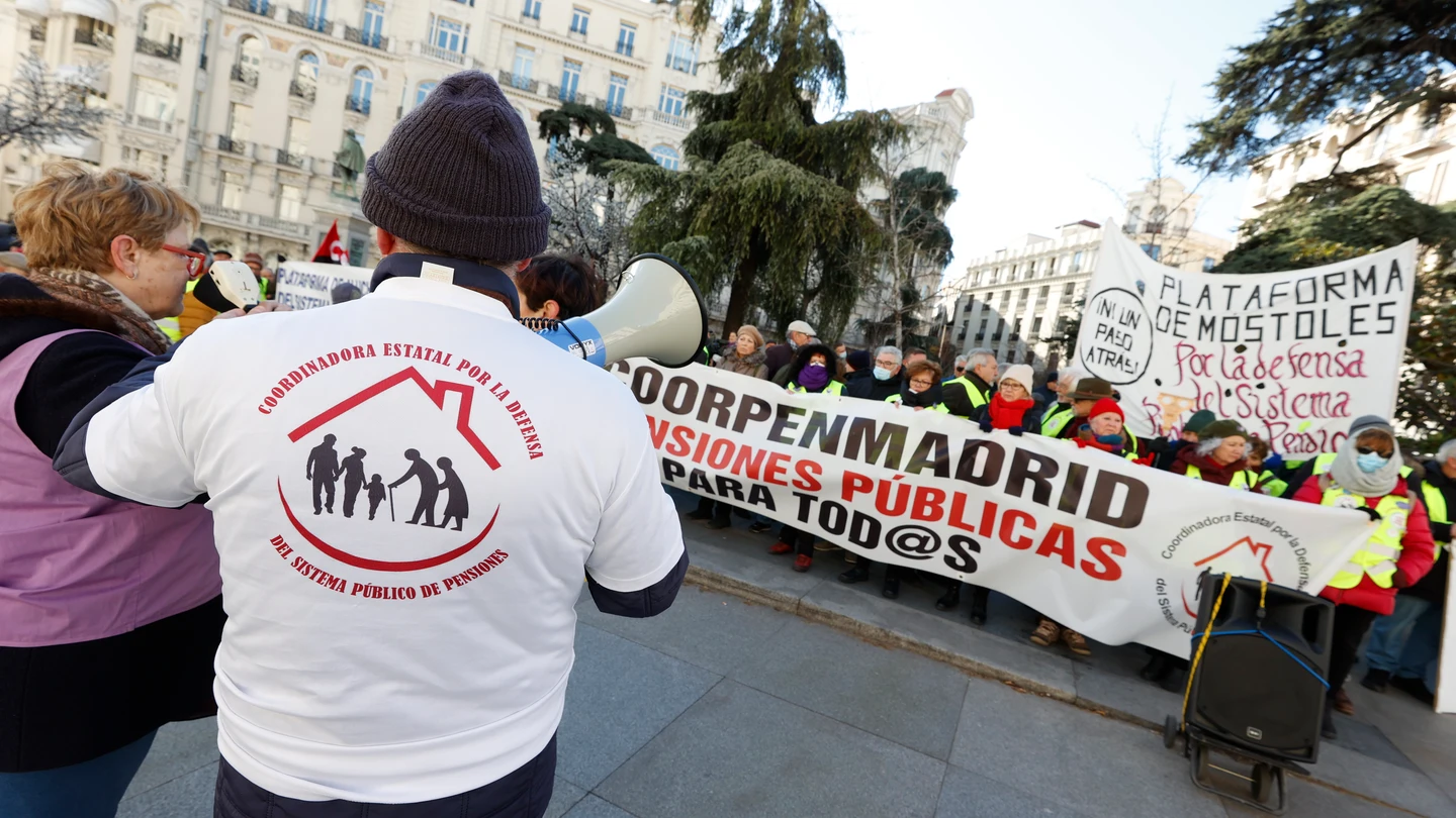 Una manifestación en defensa del sistema público de pensiones. Una manifestación en defensa del sistema público de pensiones.