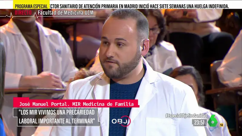 La denuncia de José Manuel Portal, MIR de Medicina de Familia: "Vivimos una precariedad laboral importante"