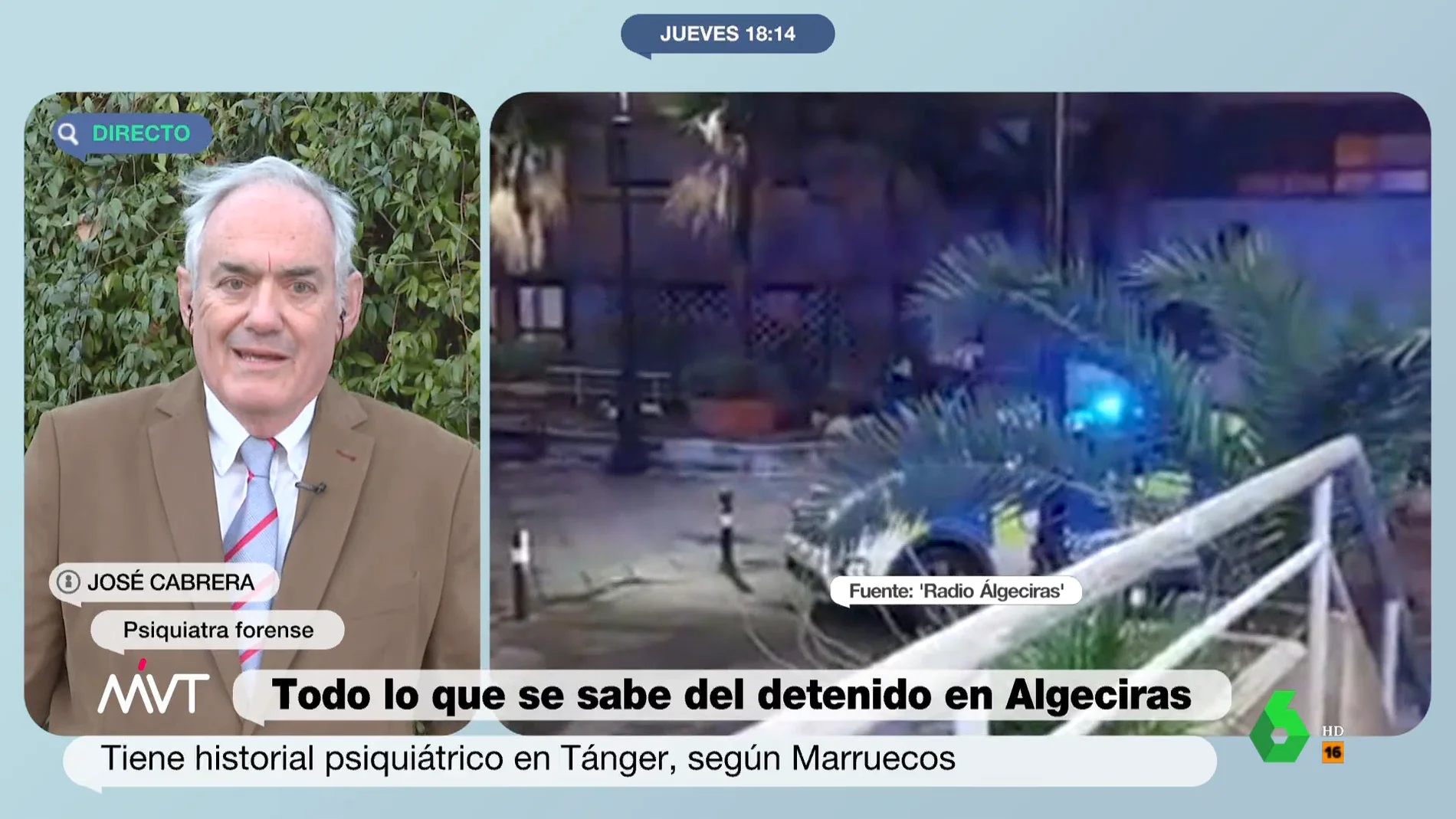 El análisis del doctor Cabrera sobre el atacante de Algeciras: "La conducta del sujeto es psicótica"